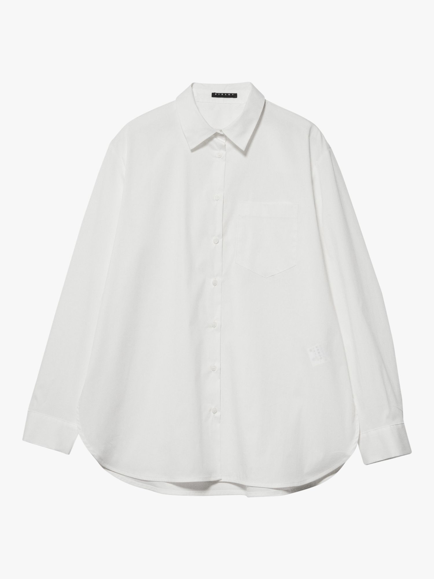 Buy SISLEY Comfort Fit Plain Shirt, White Online at johnlewis.com