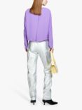 SISLEY Soft Crepe De Chine Crisscross Blouse, Violet