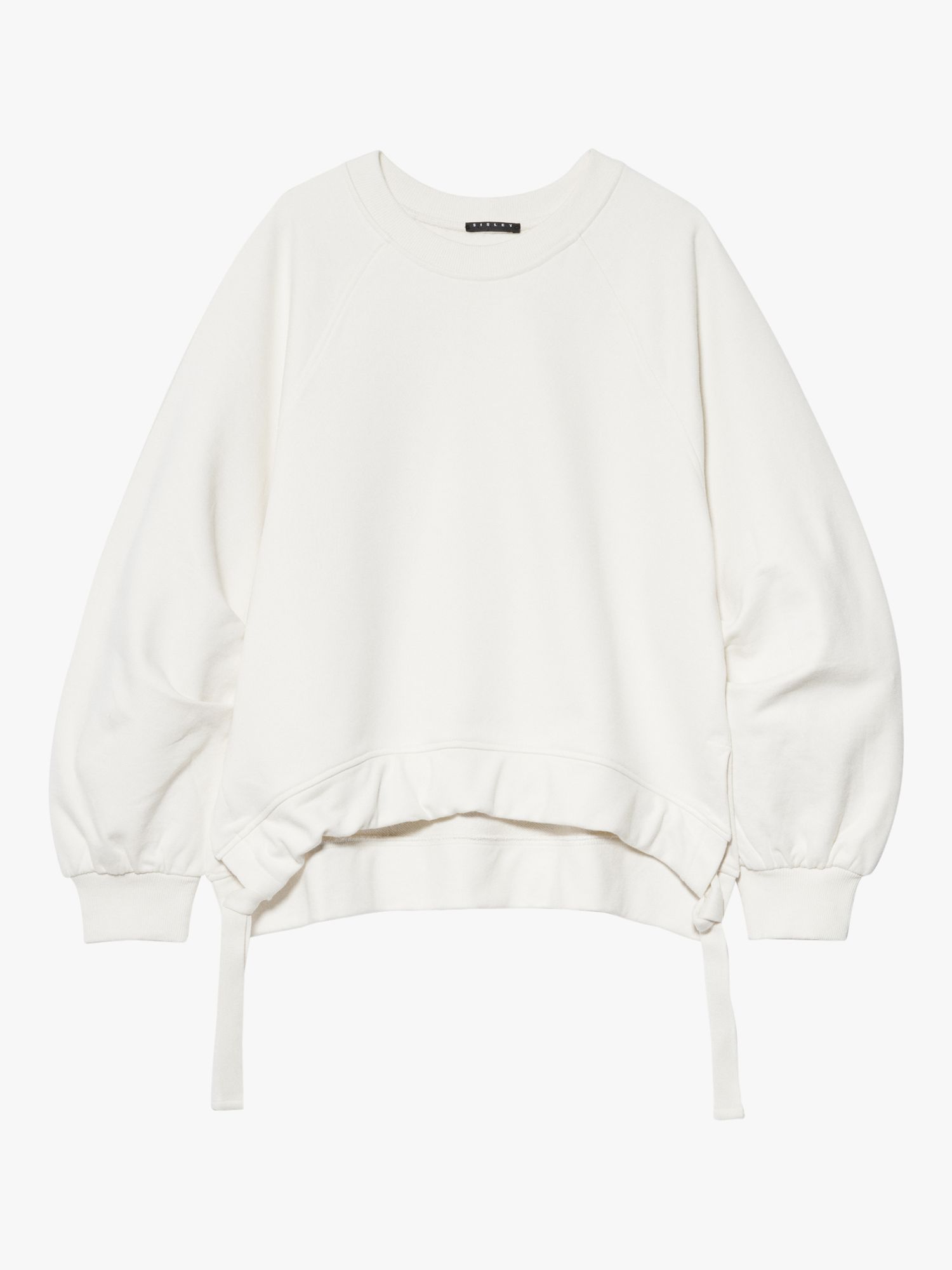 Buy SISLEY Oversized Drawstring Cotton Sweatshirt, Cream Online at johnlewis.com