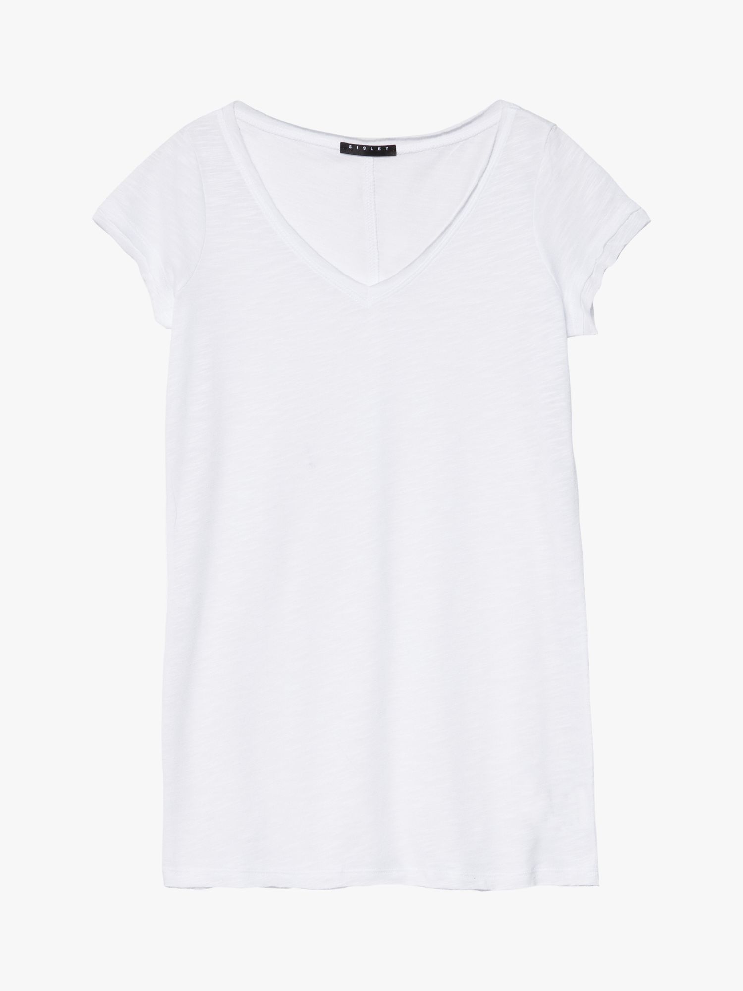 Buy SISLEY V-Neck Cotton Blend T-Shirt Online at johnlewis.com