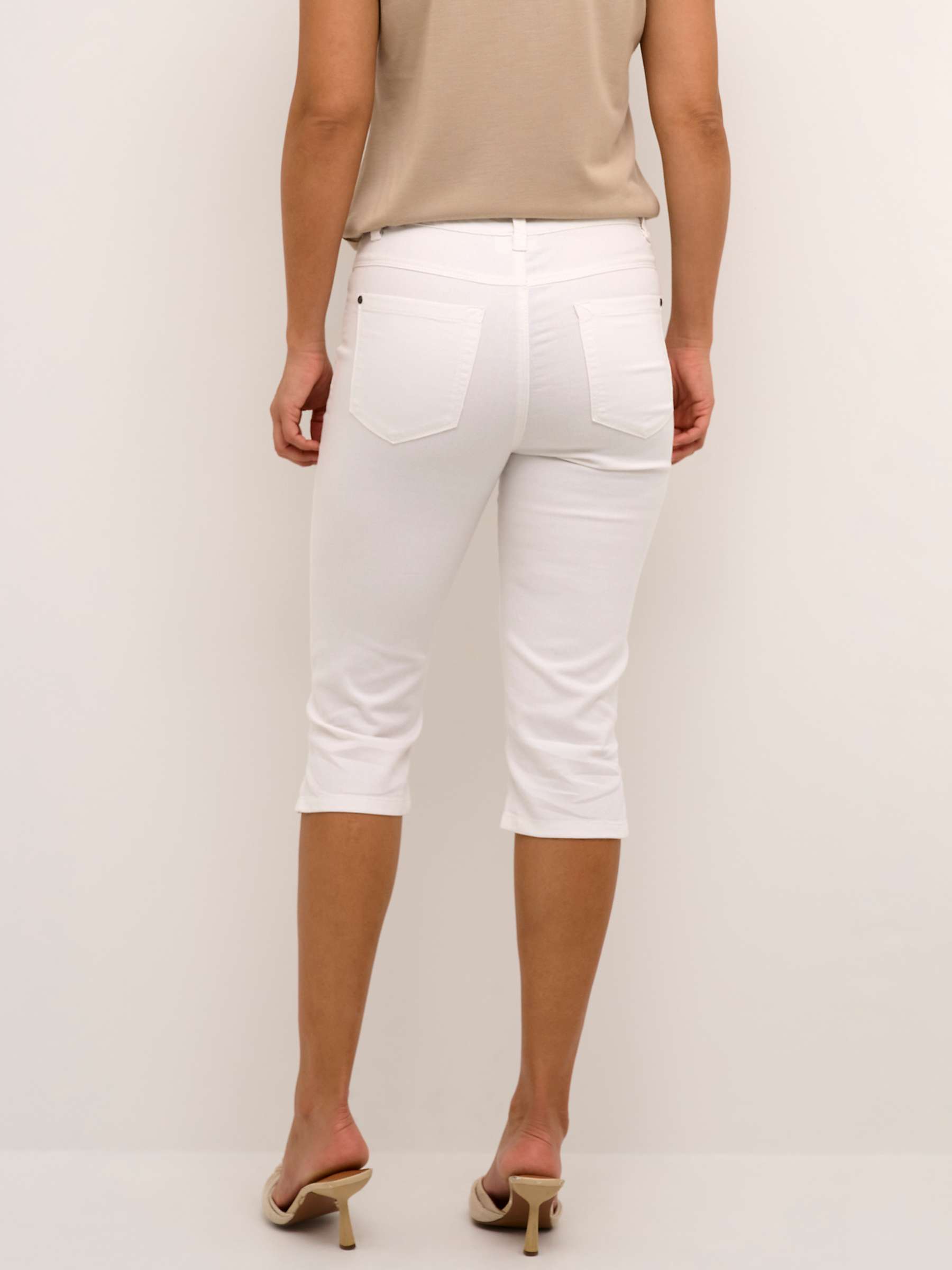 Buy KAFFE Zelina Slim Fit Denim Capri Jeans, Chalk Online at johnlewis.com