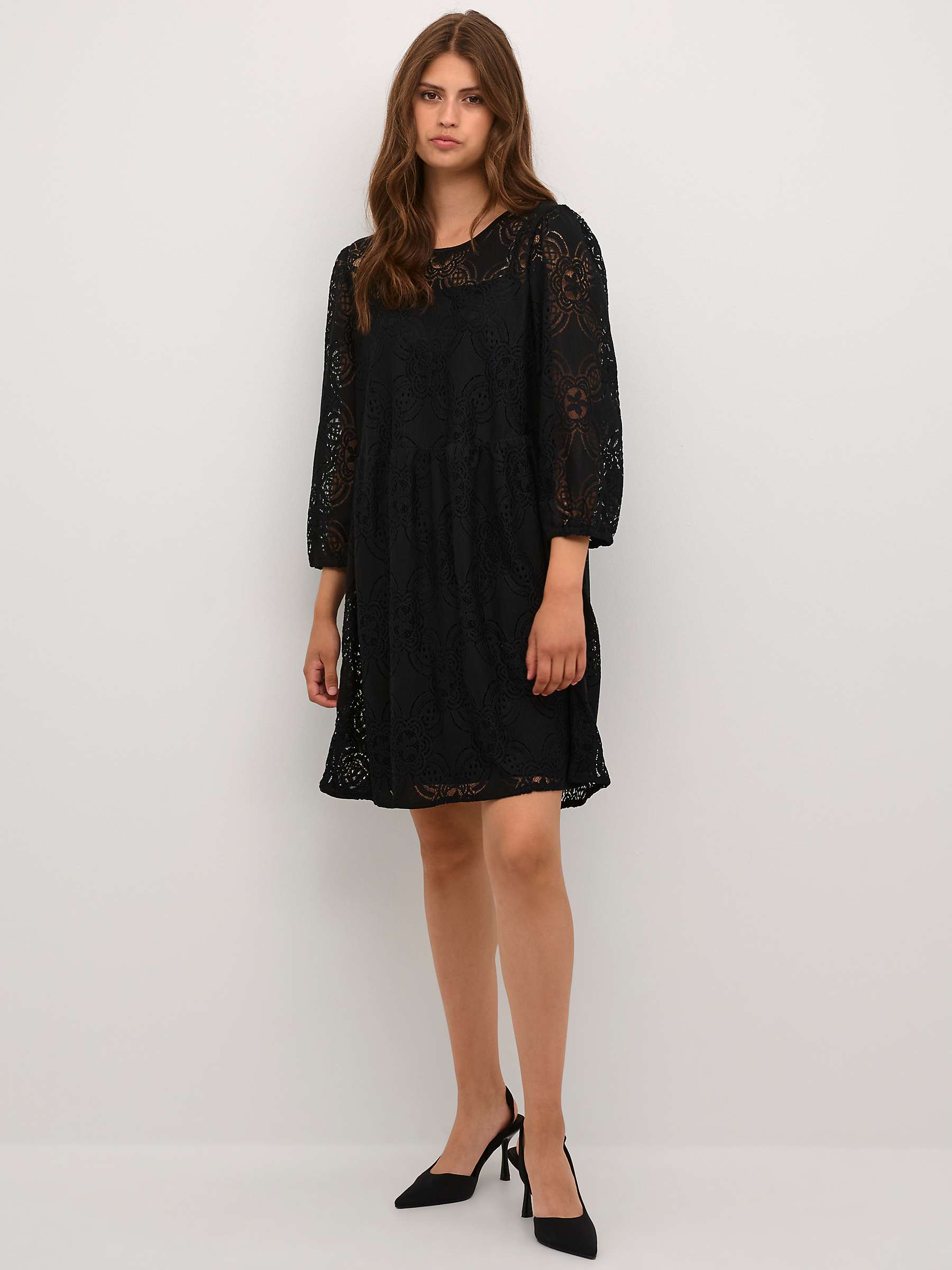 Buy KAFFE Paula Lace Mini Dress, Black Deep Online at johnlewis.com