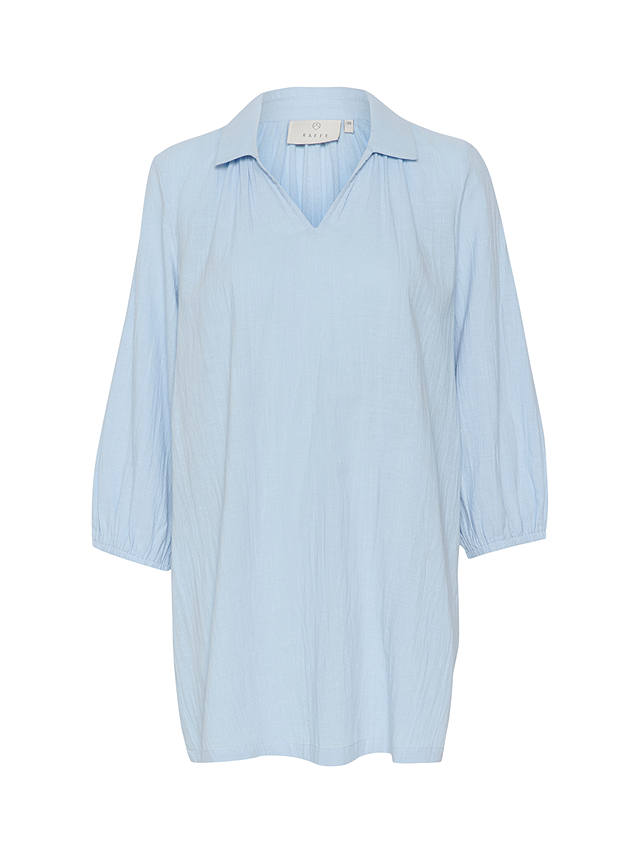 KAFFE Emily Casual Fit Johnny Collar Tunic, Chambray Blue