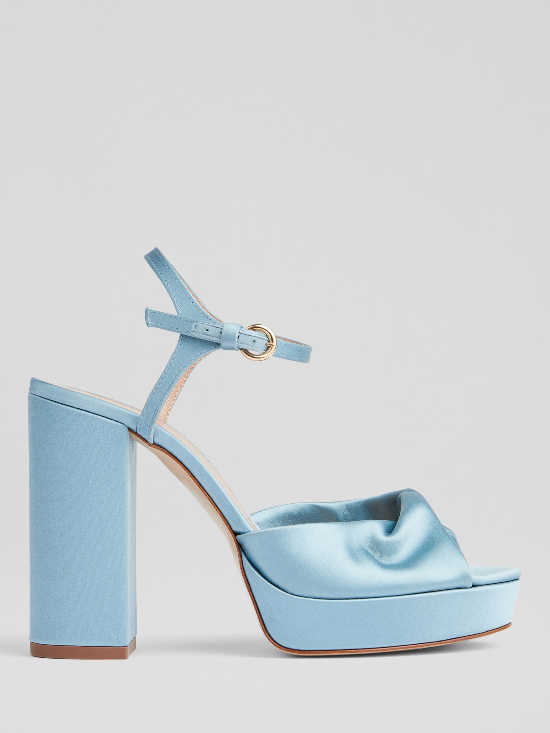 L.K.Bennett Rosa Satin Formal Sandals, Light Blue, 2