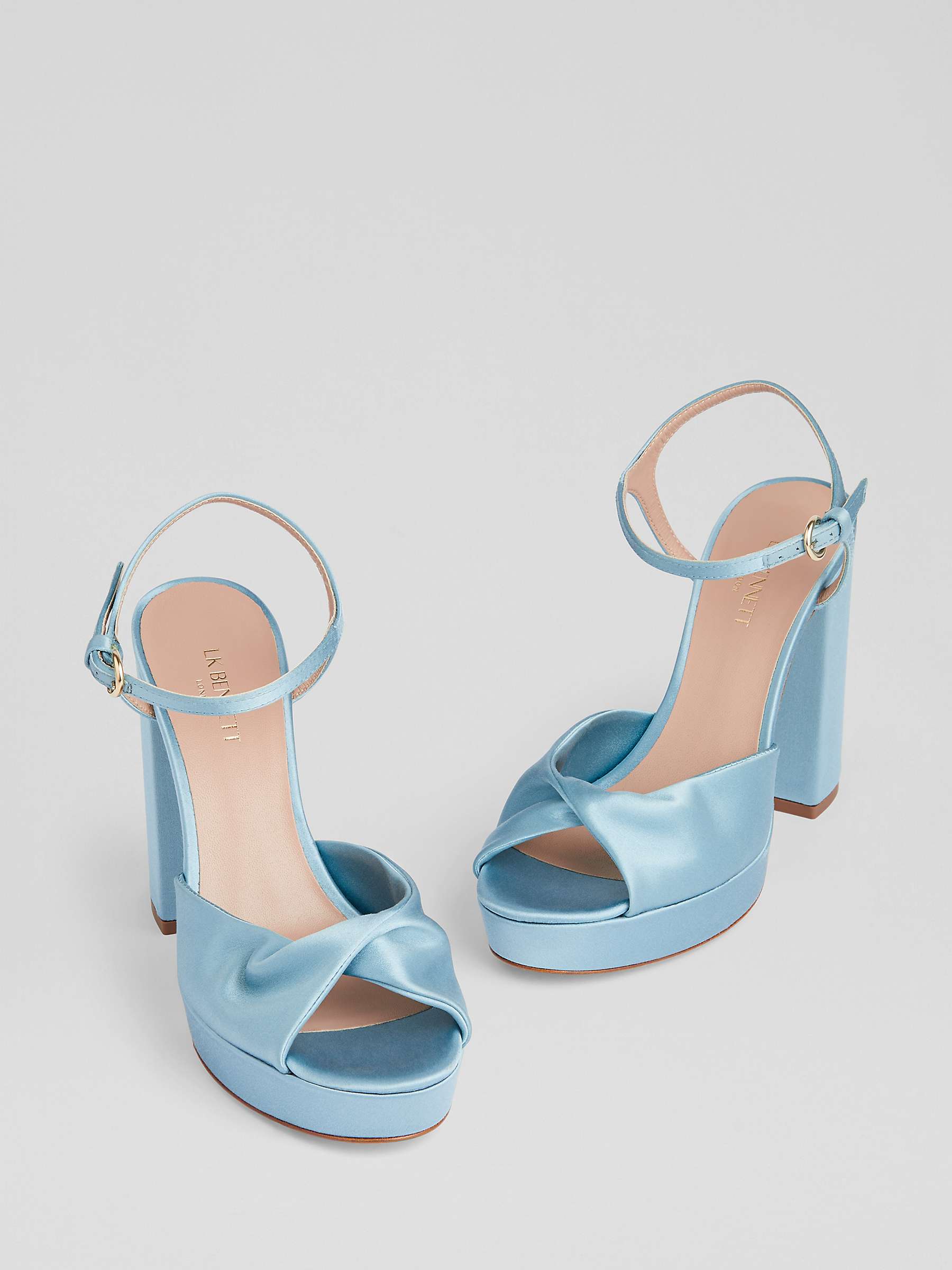 Buy L.K.Bennett Rosa Satin Formal Sandals, Light Blue Online at johnlewis.com