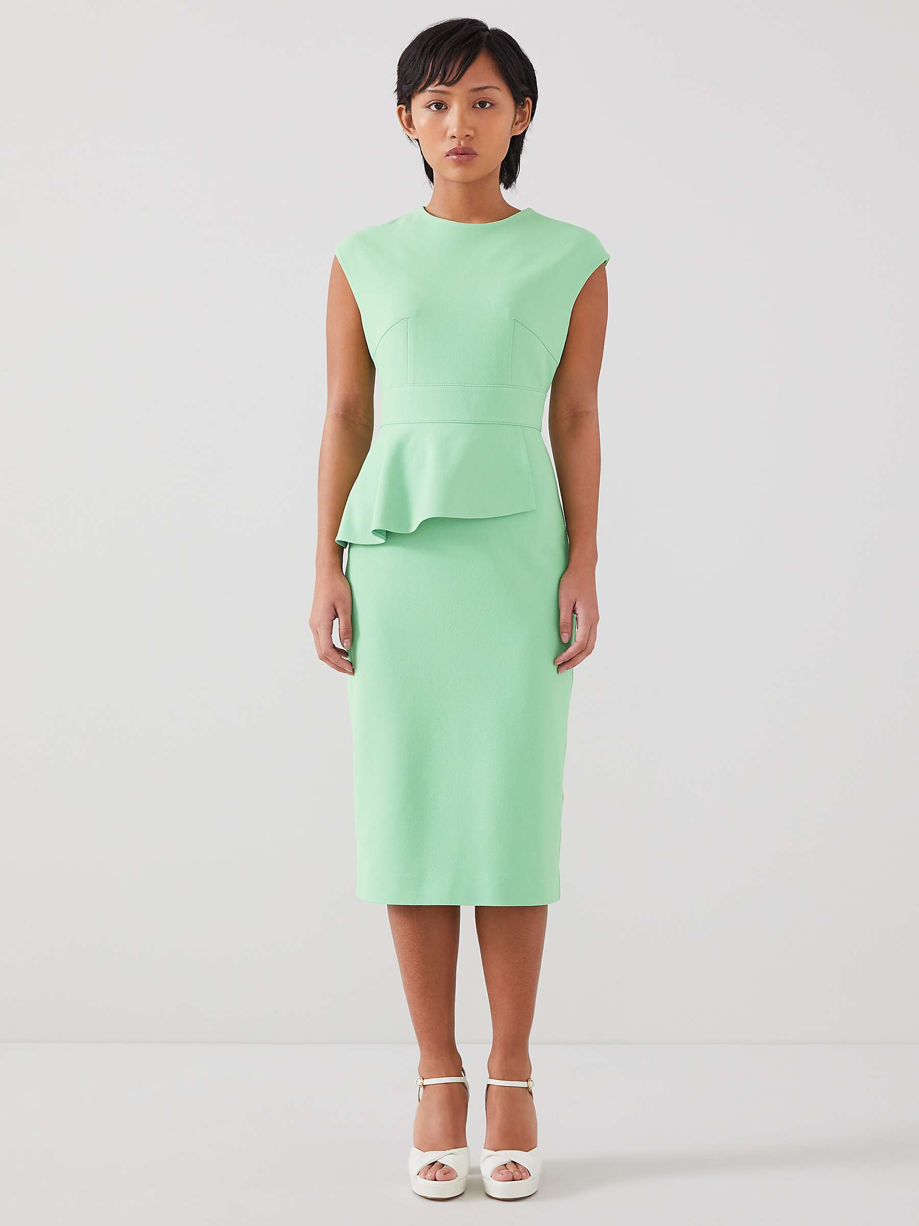 Buy L.K.Bennett Petite Mia Ruffle Midi Dress, Green Online at johnlewis.com