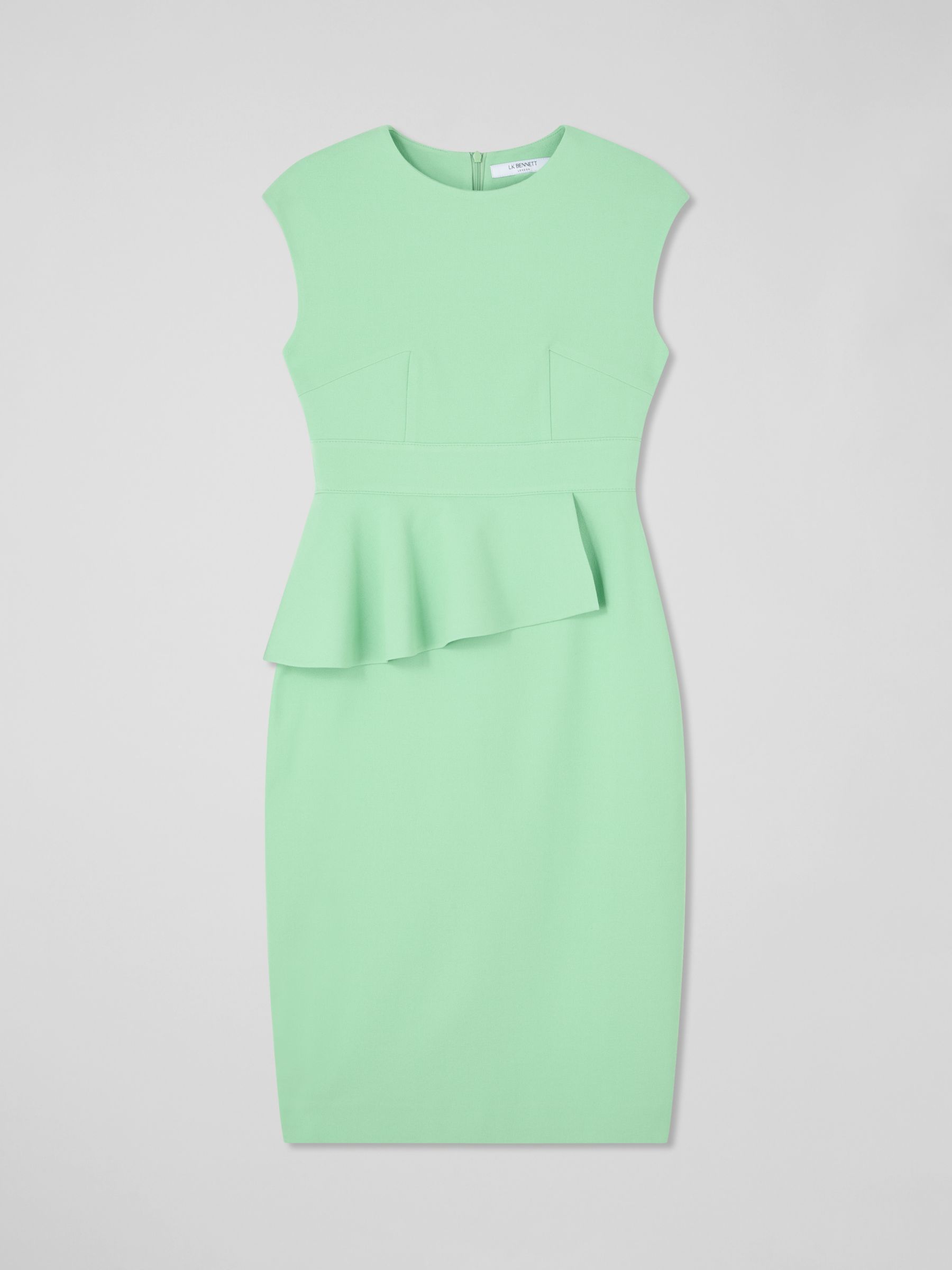 L.K.Bennett Petite Mia Ruffle Midi Dress, Green, 6
