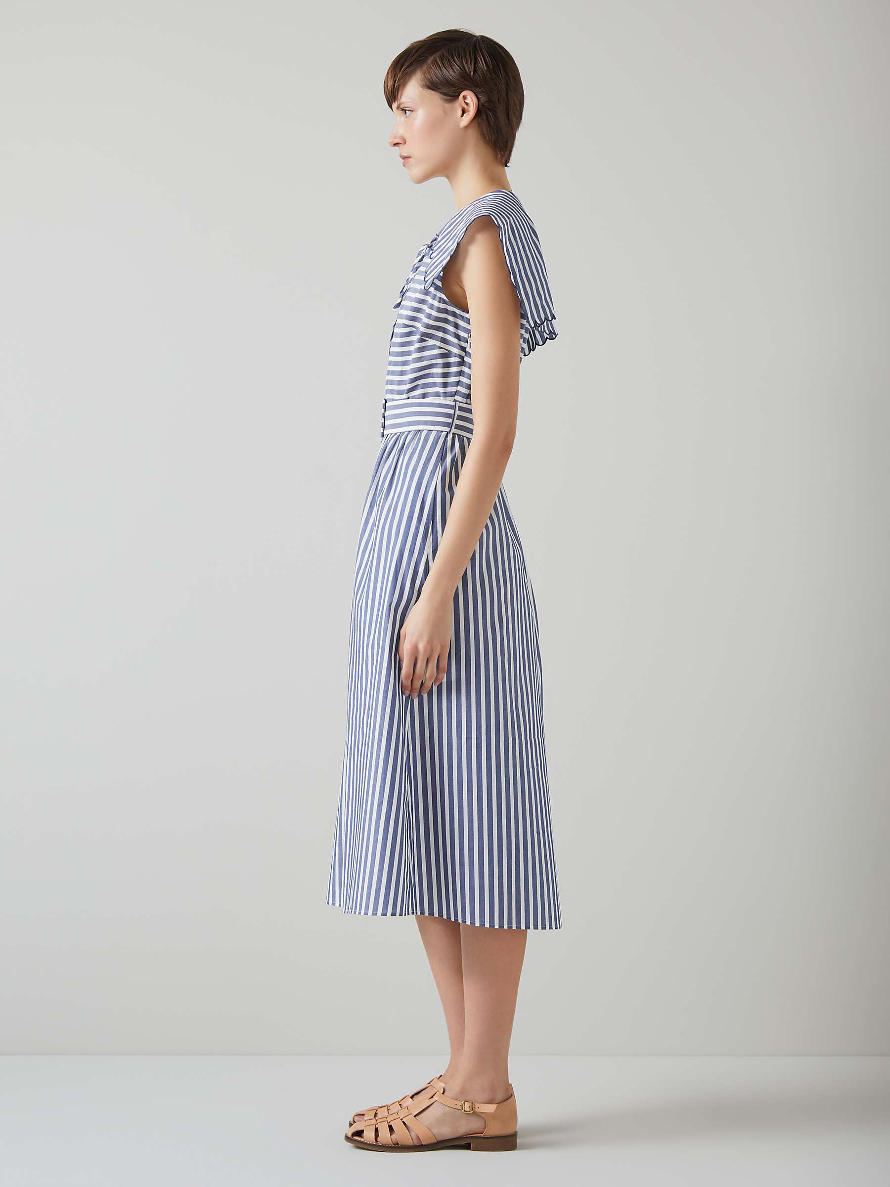 Buy L.K.Bennett Beau Stripe Midi Dress, Navy/Cream Online at johnlewis.com