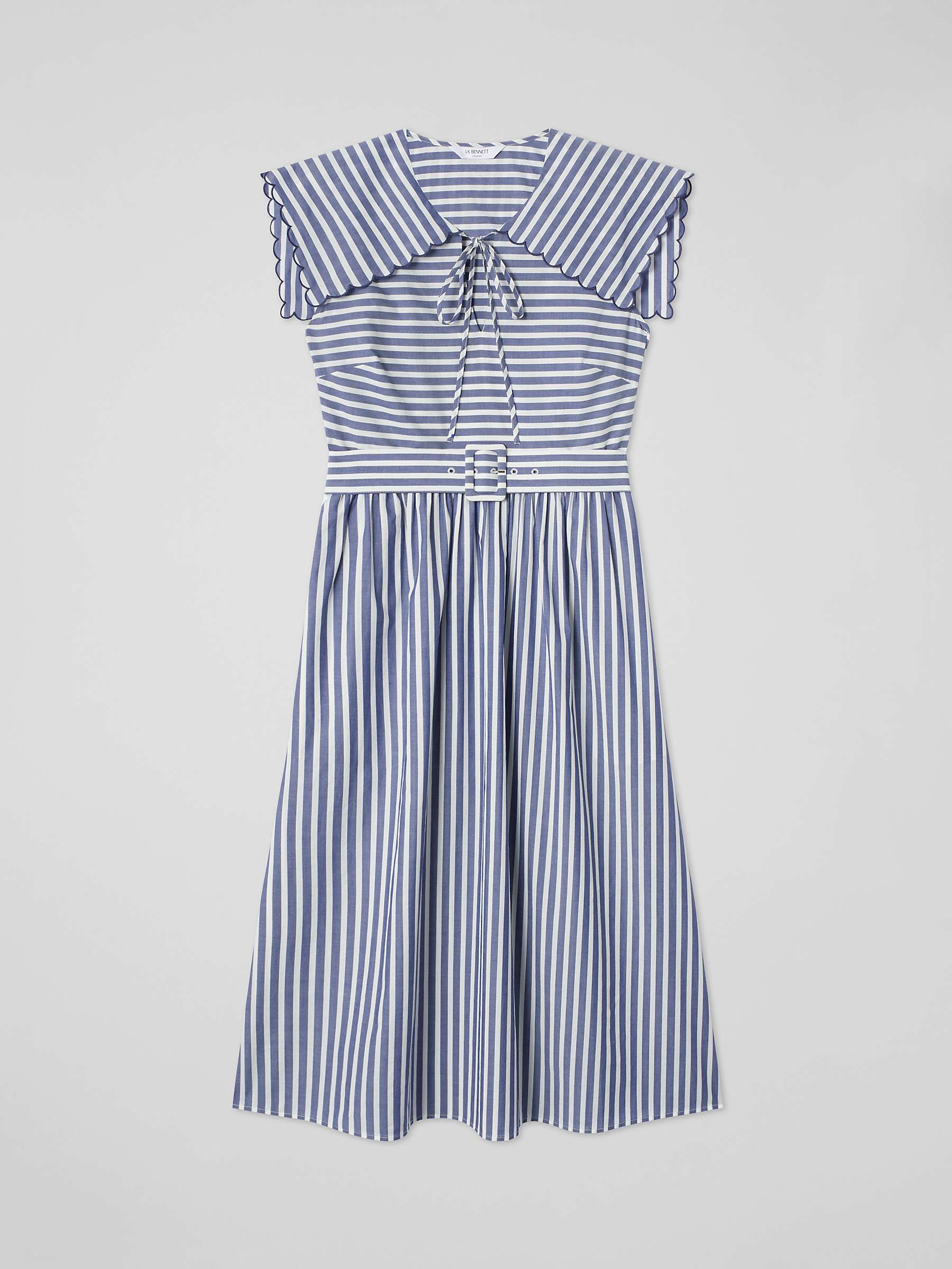 Buy L.K.Bennett Beau Stripe Midi Dress, Navy/Cream Online at johnlewis.com