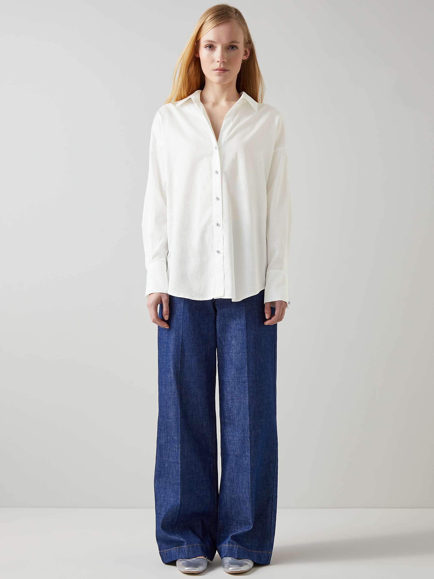 Buy L.K.Bennett Beatrice Cotton Shirt, Pure White Online at johnlewis.com
