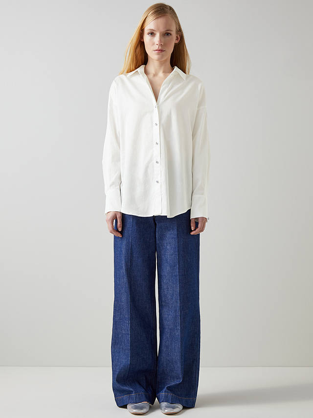 L.K.Bennett Beatrice Cotton Shirt, Pure White