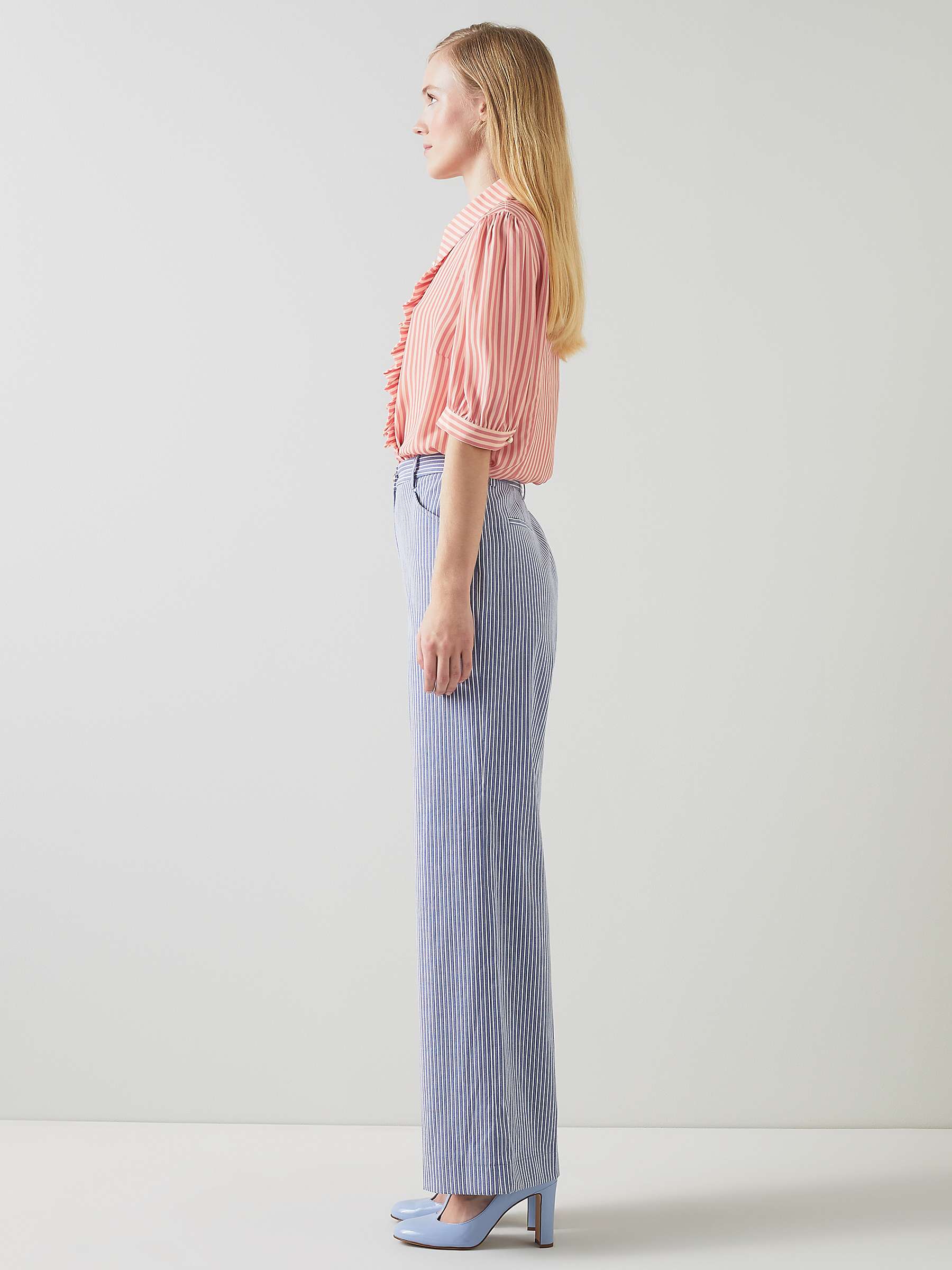 Buy L.K.Bennett Ensor Silk Blend Stripe Shirt, Rose/Cream Online at johnlewis.com