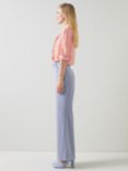 L.K.Bennett Ensor Silk Blend Stripe Shirt, Rose/Cream, Rose/Cream