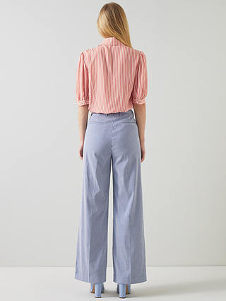 L.K.Bennett Ensor Silk Blend Stripe Shirt, Rose/Cream
