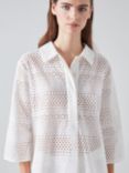 L.K.Bennett Edie Broderie Anglaise Relaxed Fit Shirt, White