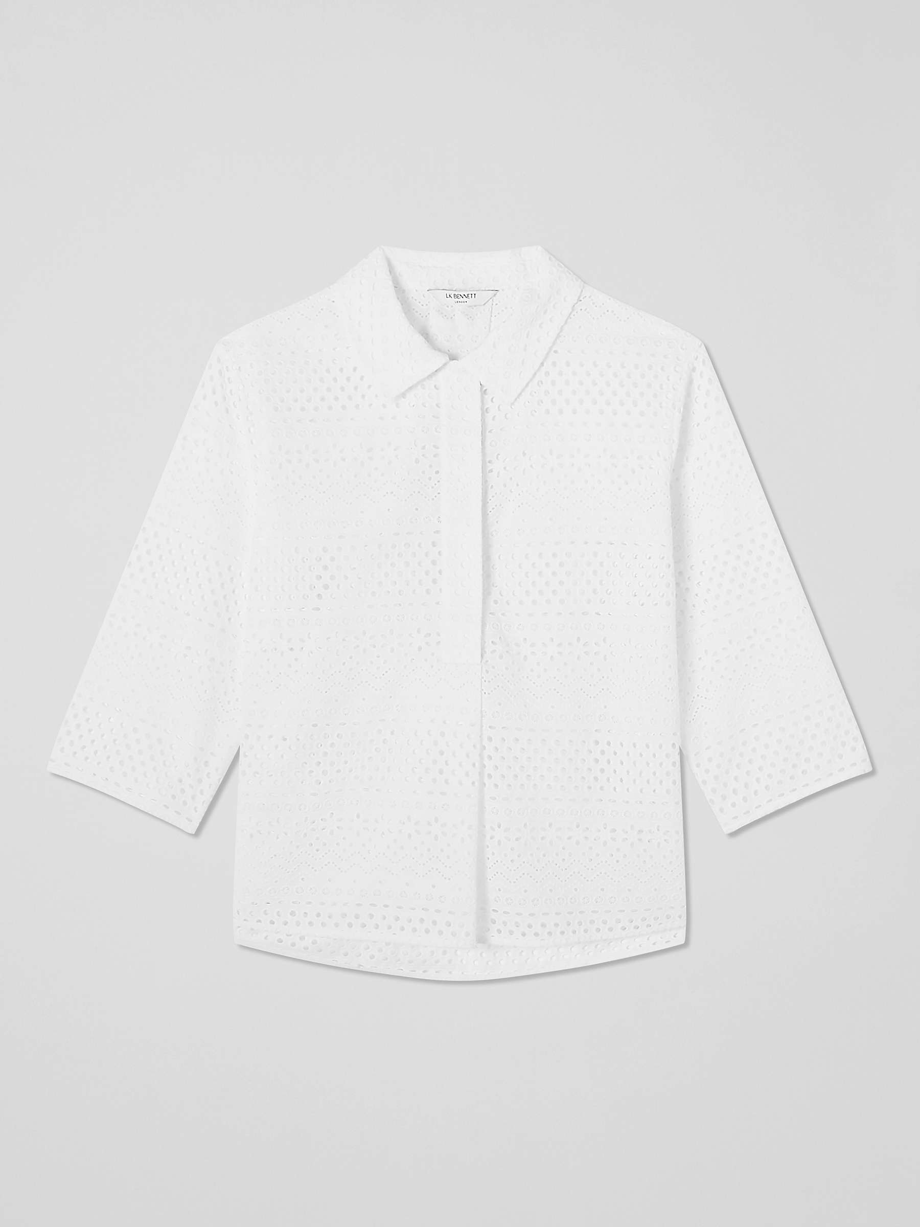 Buy L.K.Bennett Edie Broderie Anglaise Relaxed Fit Shirt, White Online at johnlewis.com
