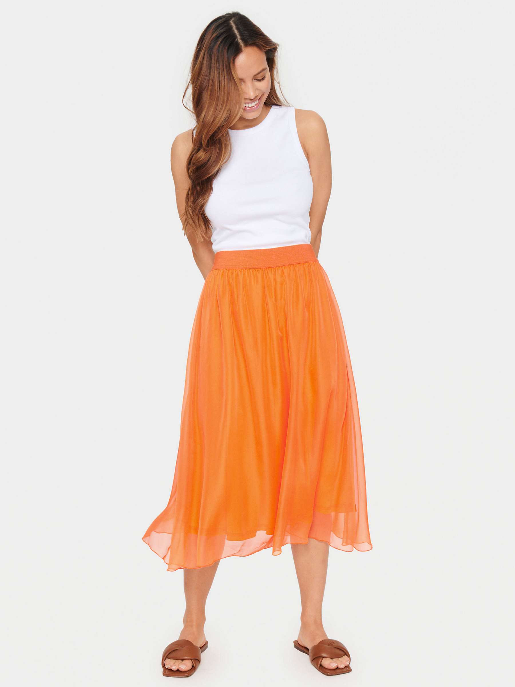 Buy Saint Tropez Coral Midi Mesh Skirt Online at johnlewis.com