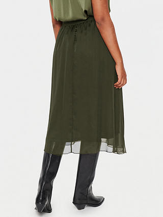 Saint Tropez Coral Midi Mesh Skirt, Army Green