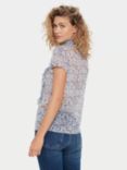 Saint Tropez Lilja Short Sleeve Floral Print Ruffle Blouse, Multi, Multi