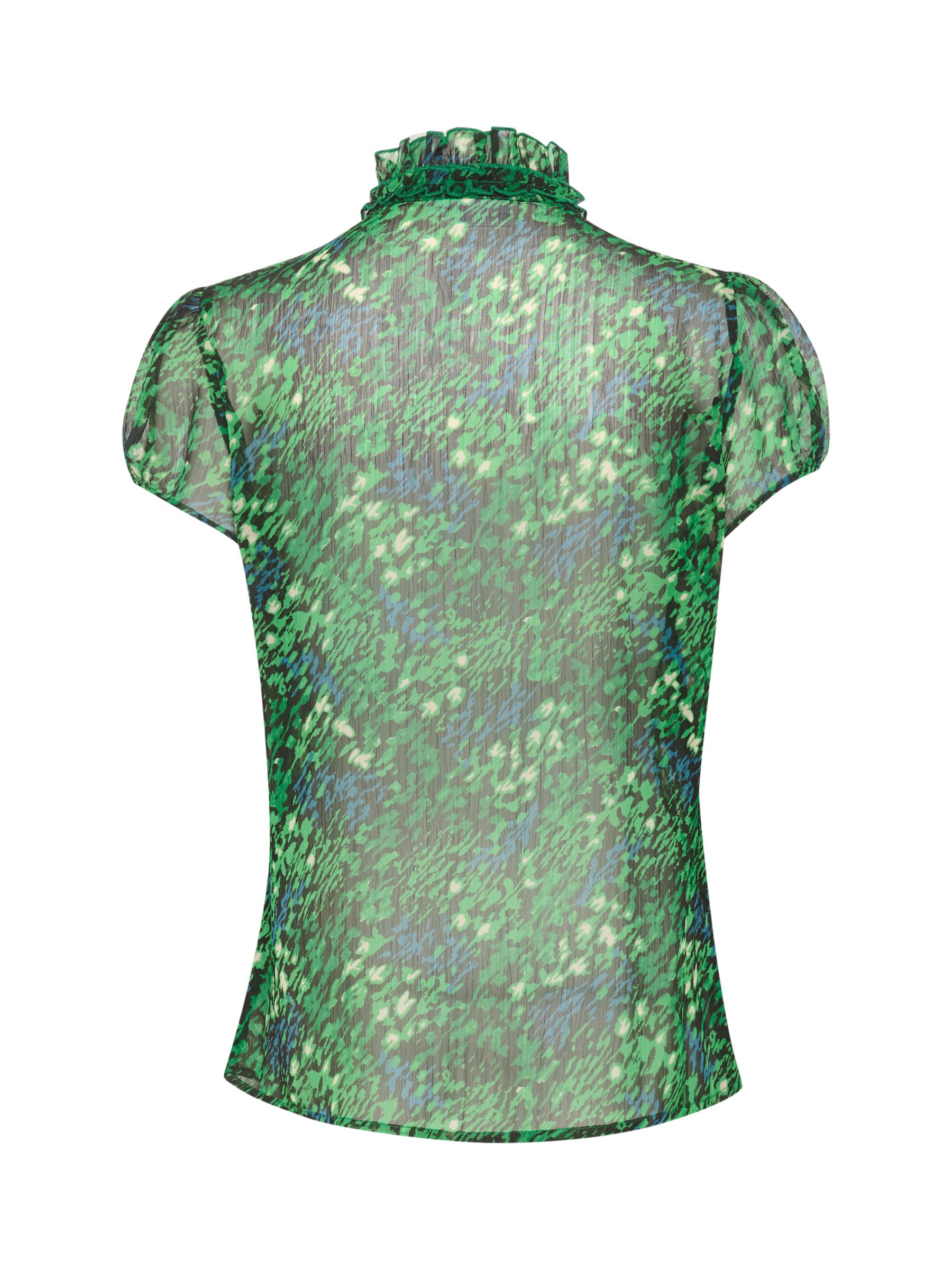 Buy Saint Tropez Lilja Short Sleeve Ruffle Blouse, Verdant Green Online at johnlewis.com