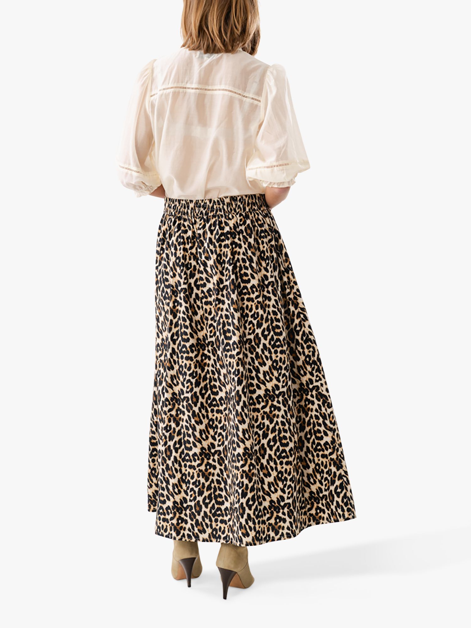 Buy Lollys Laundry Akane Leopard Print Maxi Skirt, Multi Online at johnlewis.com