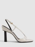 Reiss Joy Asymmetric Heel Sandals, White