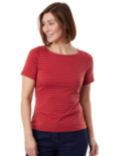 Rohan Shoreline Striped Short Sleeve T-Shirt, Coast Red/Pink