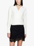 SISLEY Crisscross Long Sleeve Blouse, Cream