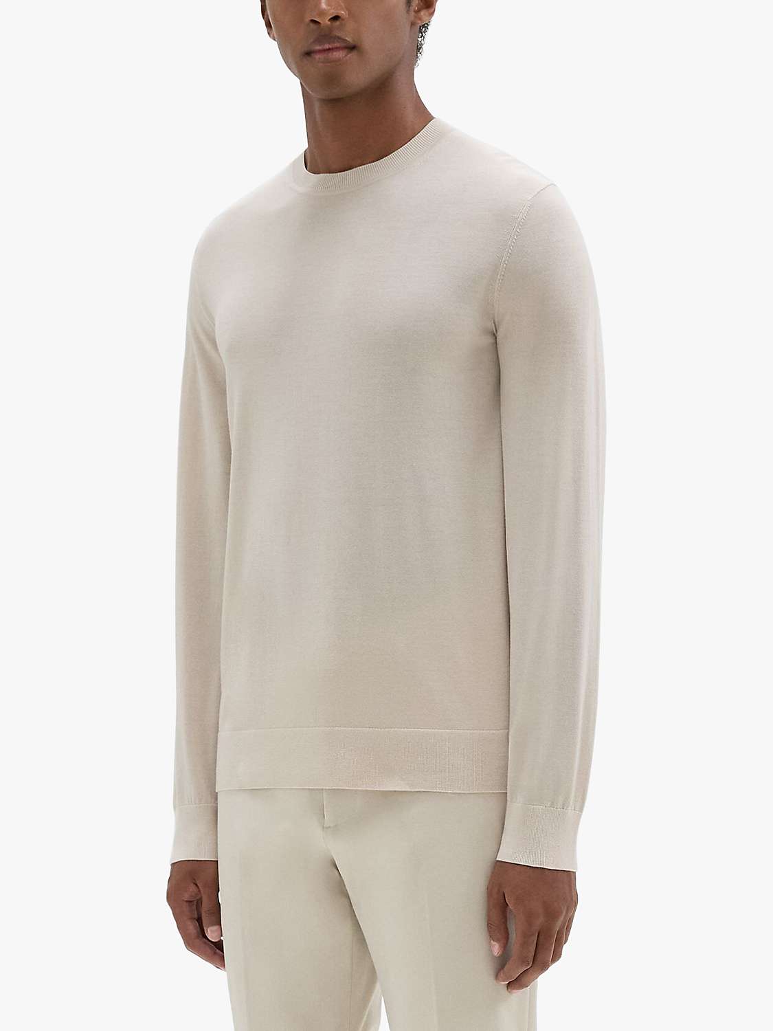 Buy Theory Wool Blend Crew Neck Jumper, Sand Online at johnlewis.com