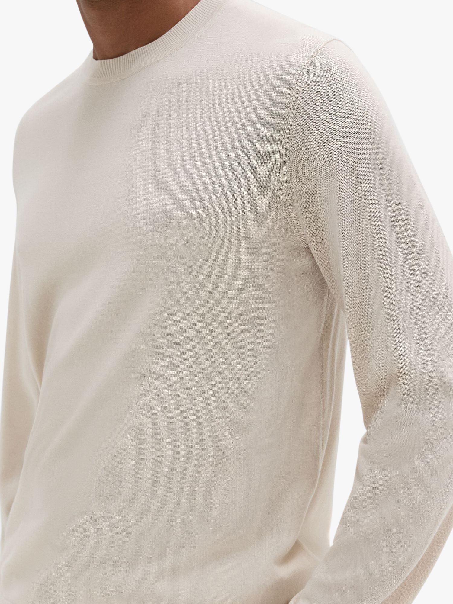 Buy Theory Wool Blend Crew Neck Jumper, Sand Online at johnlewis.com