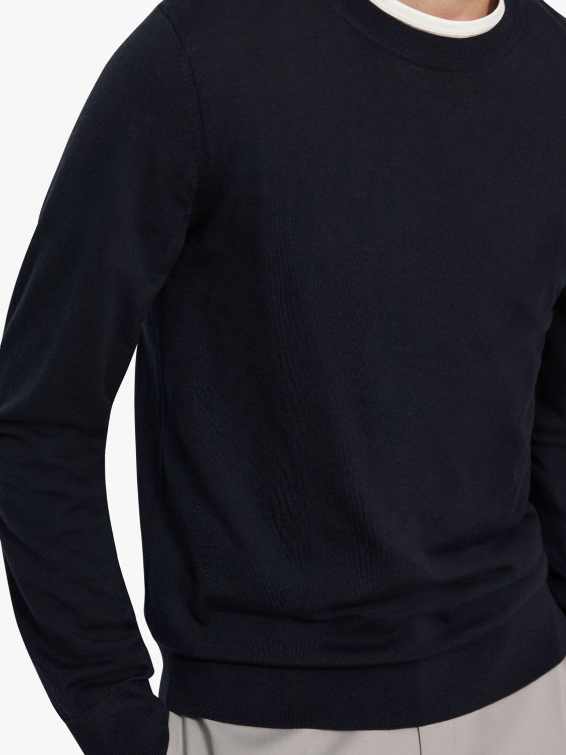 Buy Theory Crew Neck Wool Jumper, Navy Online at johnlewis.com