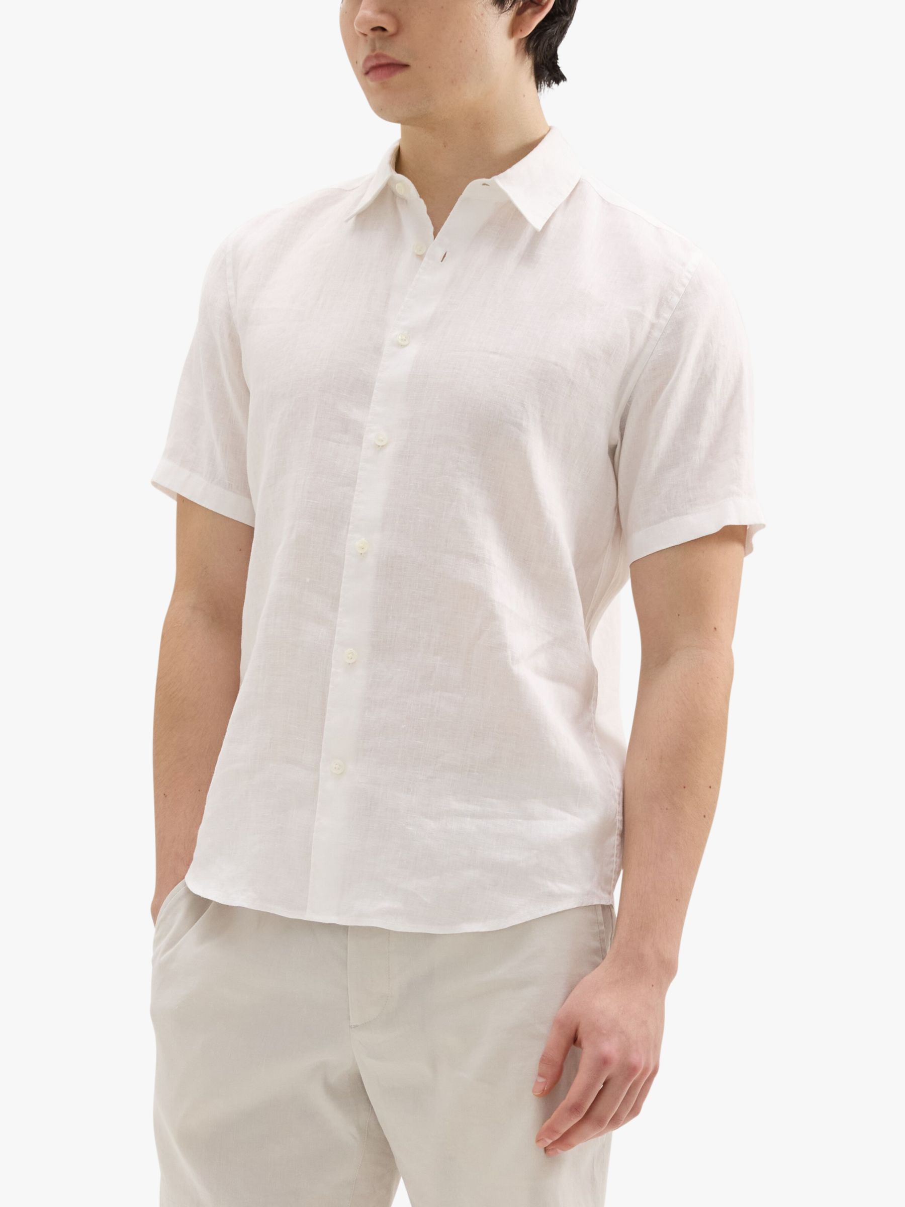 Theory Linen Shirt, White, S