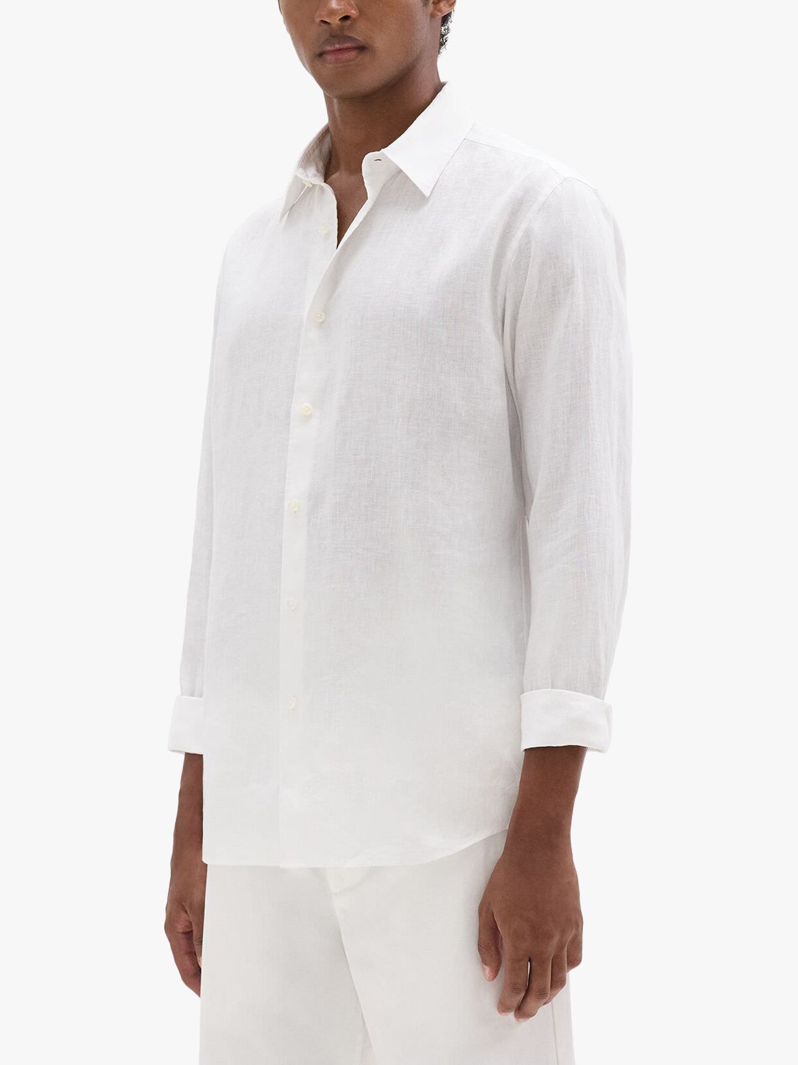 Theory Relaxed Linen Shirt, White, S