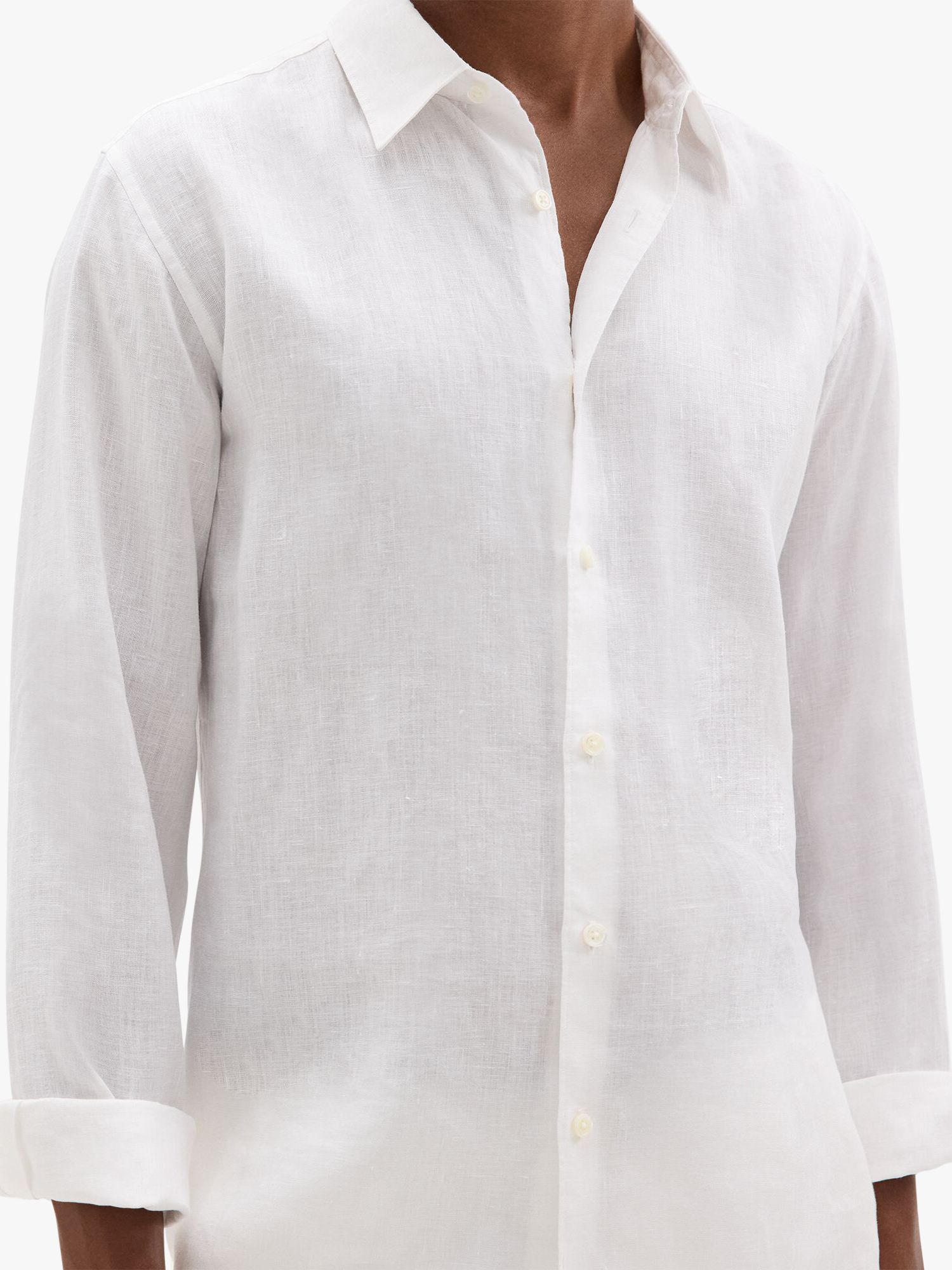 Theory Relaxed Linen Shirt, White, S
