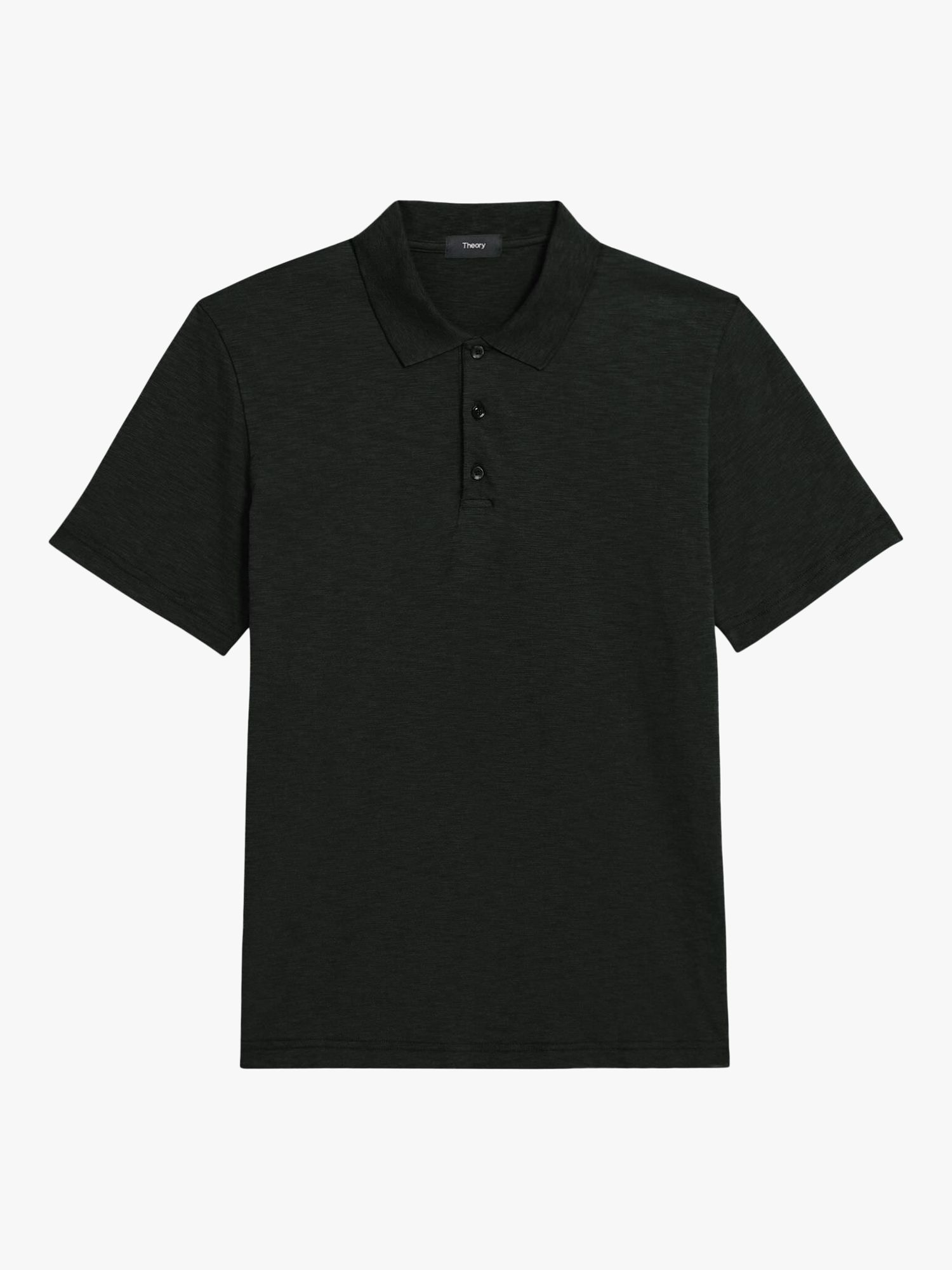 Theory Bron Cosmos Slub Cotton Polo Shirt, Black, S