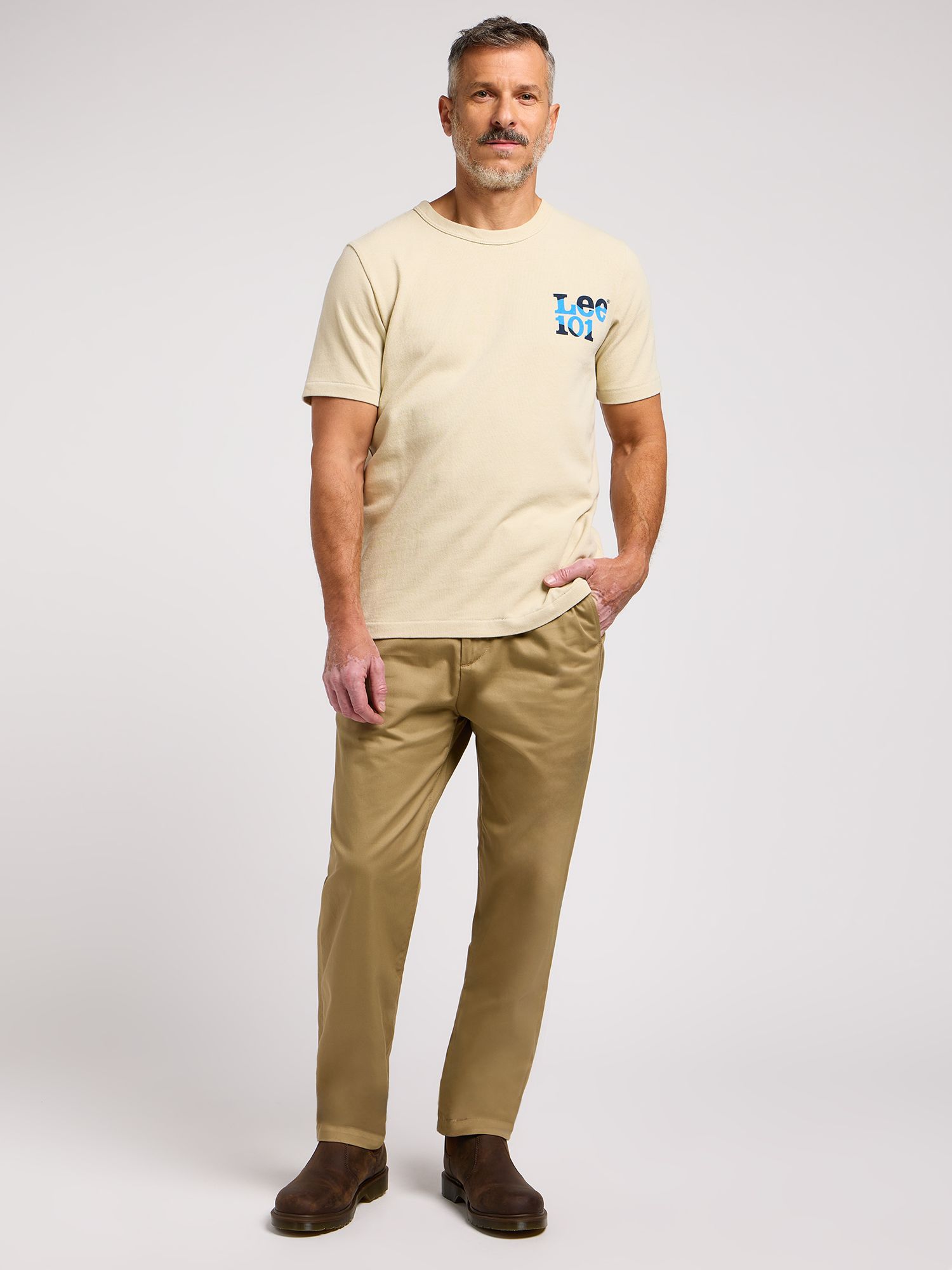 Lee 101 Cotton T-Shirt, Greige, S