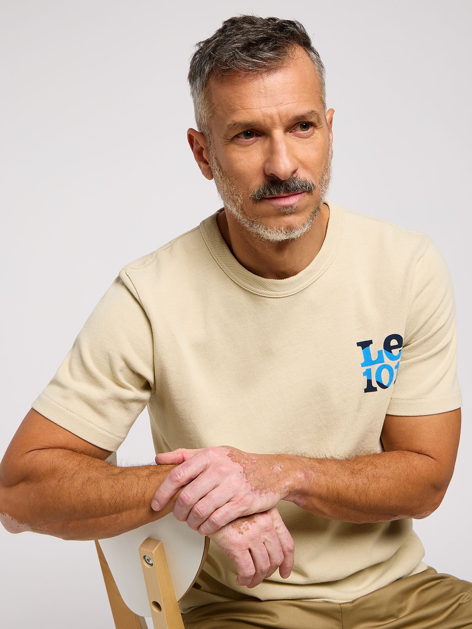 Buy Lee 101 Cotton T-Shirt, Greige Online at johnlewis.com