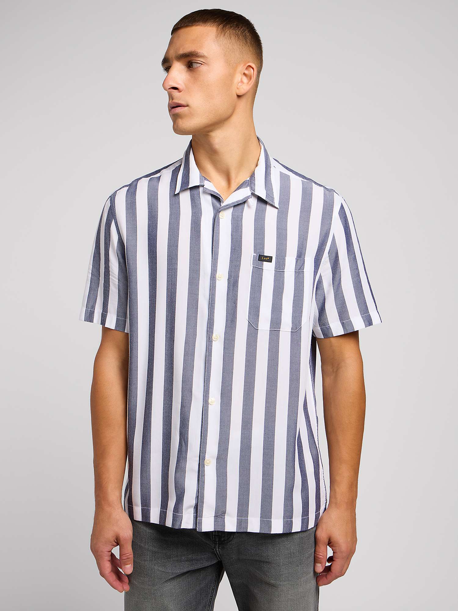 Buy Lee Resort Stripe Short Sleeve Shirt, Blue/Multi Online at johnlewis.com