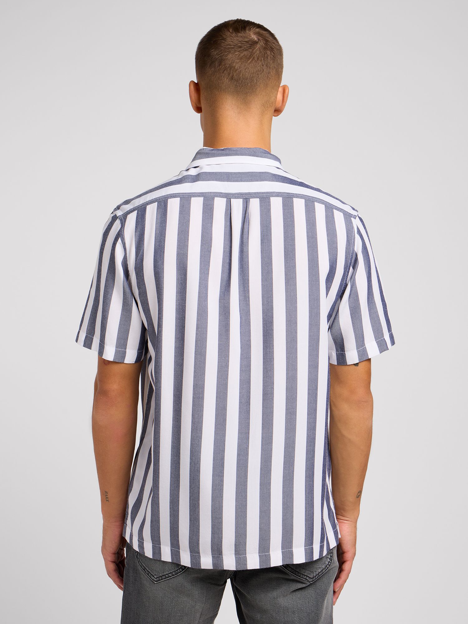 Lee Resort Stripe Short Sleeve Shirt, Blue/Multi, S