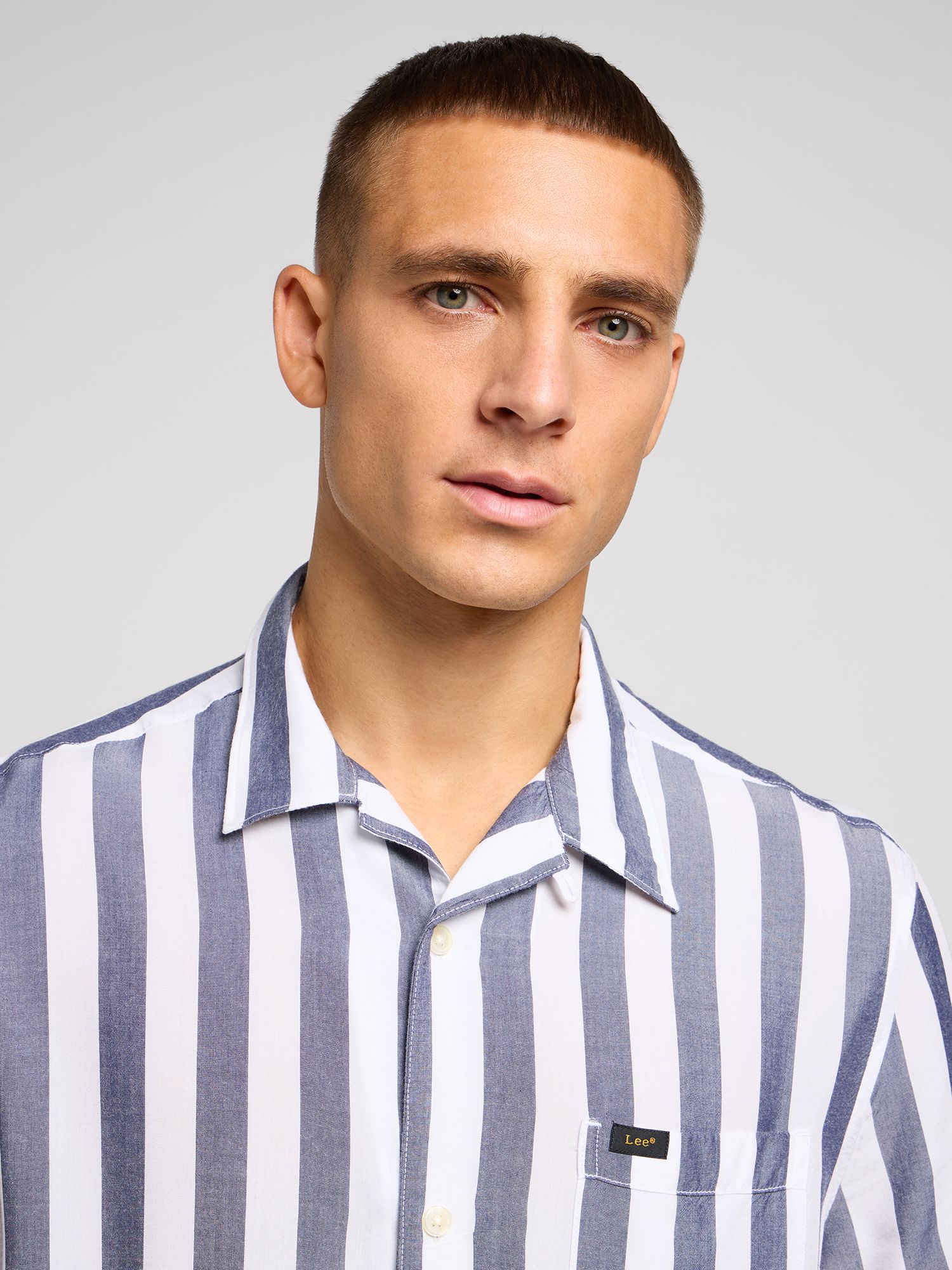 Lee Resort Stripe Short Sleeve Shirt, Blue/Multi, S