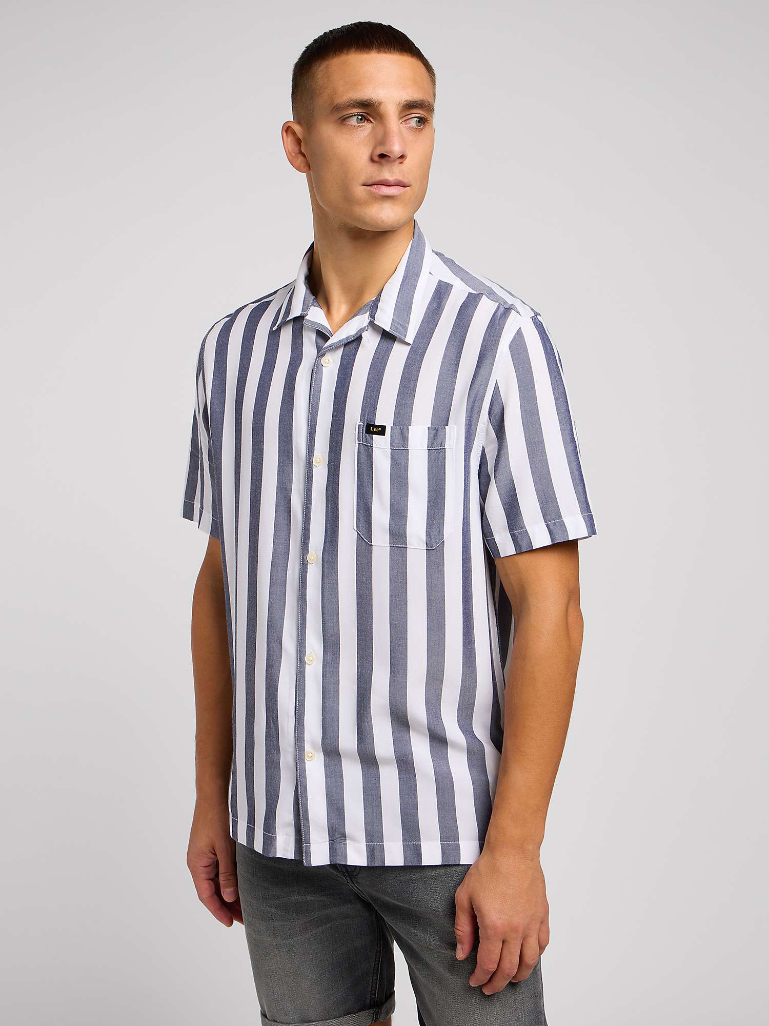 Buy Lee Resort Stripe Short Sleeve Shirt, Blue/Multi Online at johnlewis.com