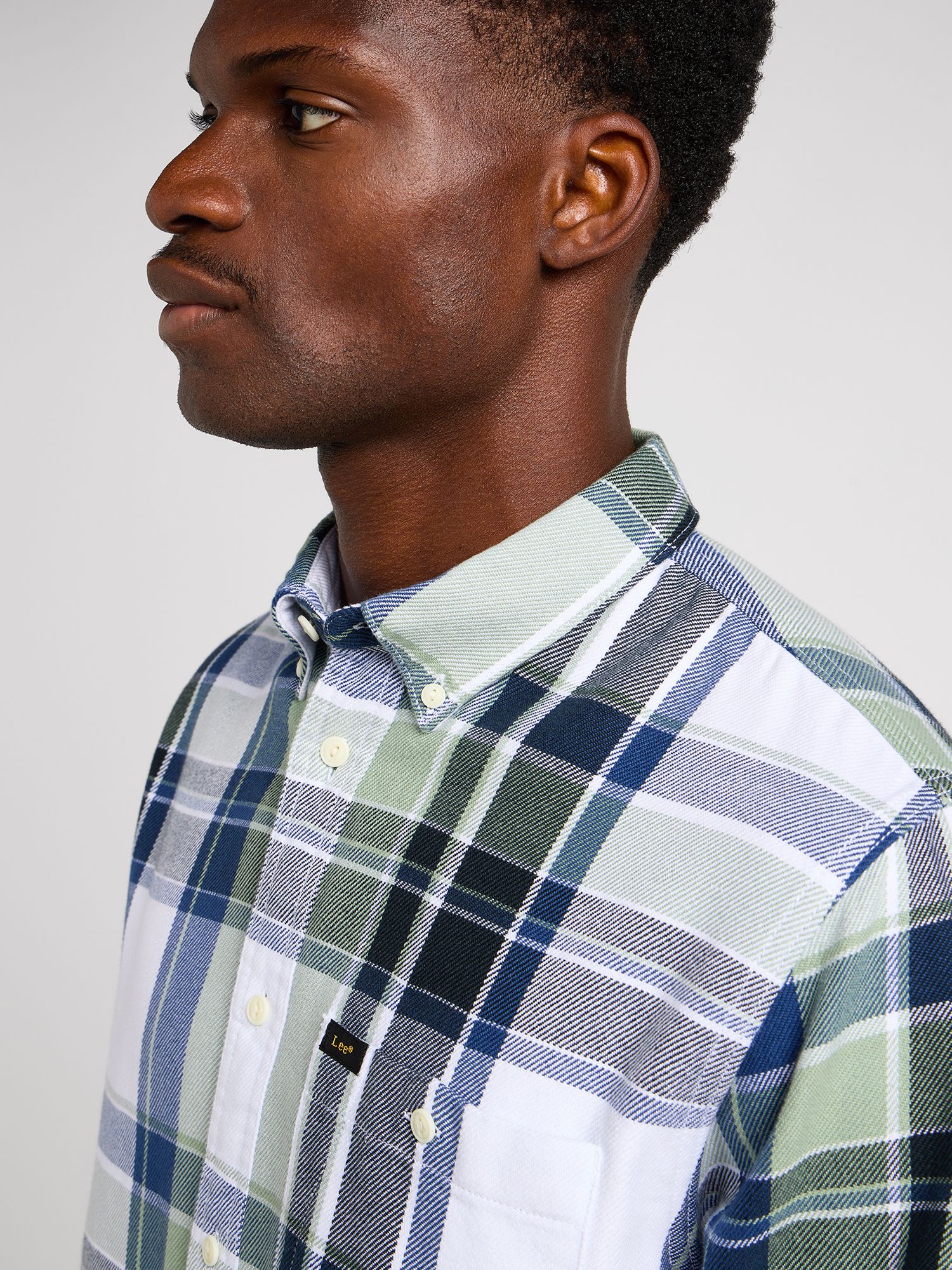 Lee Riveted Check Shirt, Intuition Grey, S