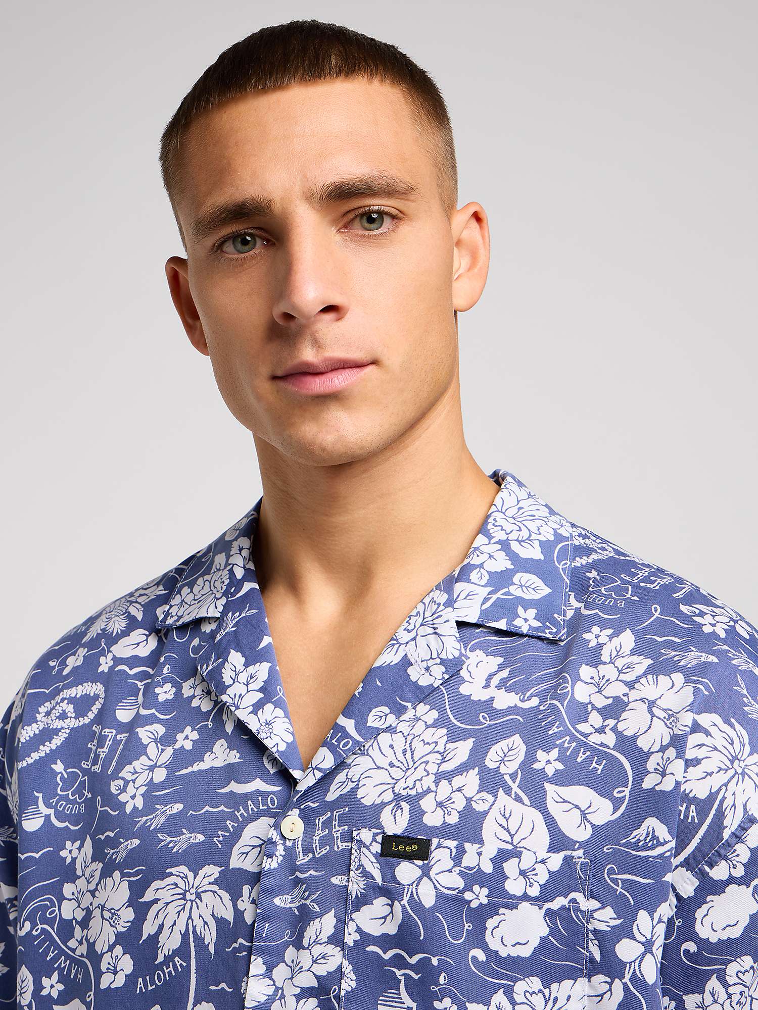 Buy Lee Loose Fit Resort Style Shirt, Blue/White Online at johnlewis.com