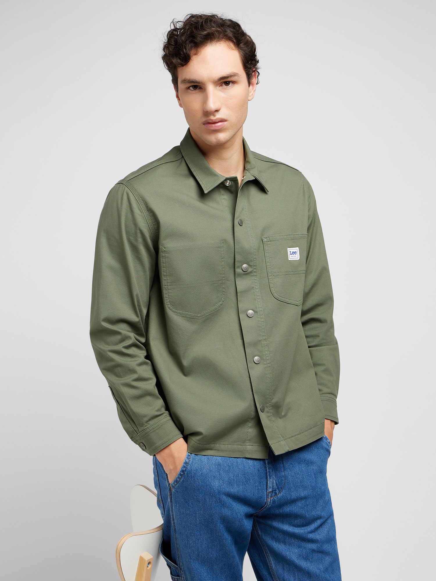 Lee Worker Relaxed Overshirt, Olive, XL