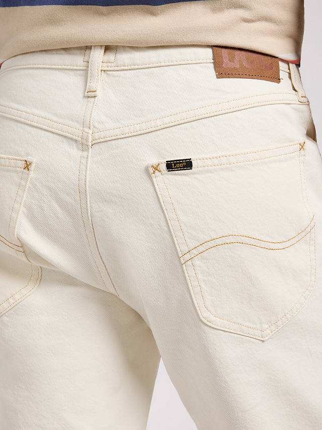 Lee 5 Pocket Contrast Stitch Denim Shorts, Clean White
