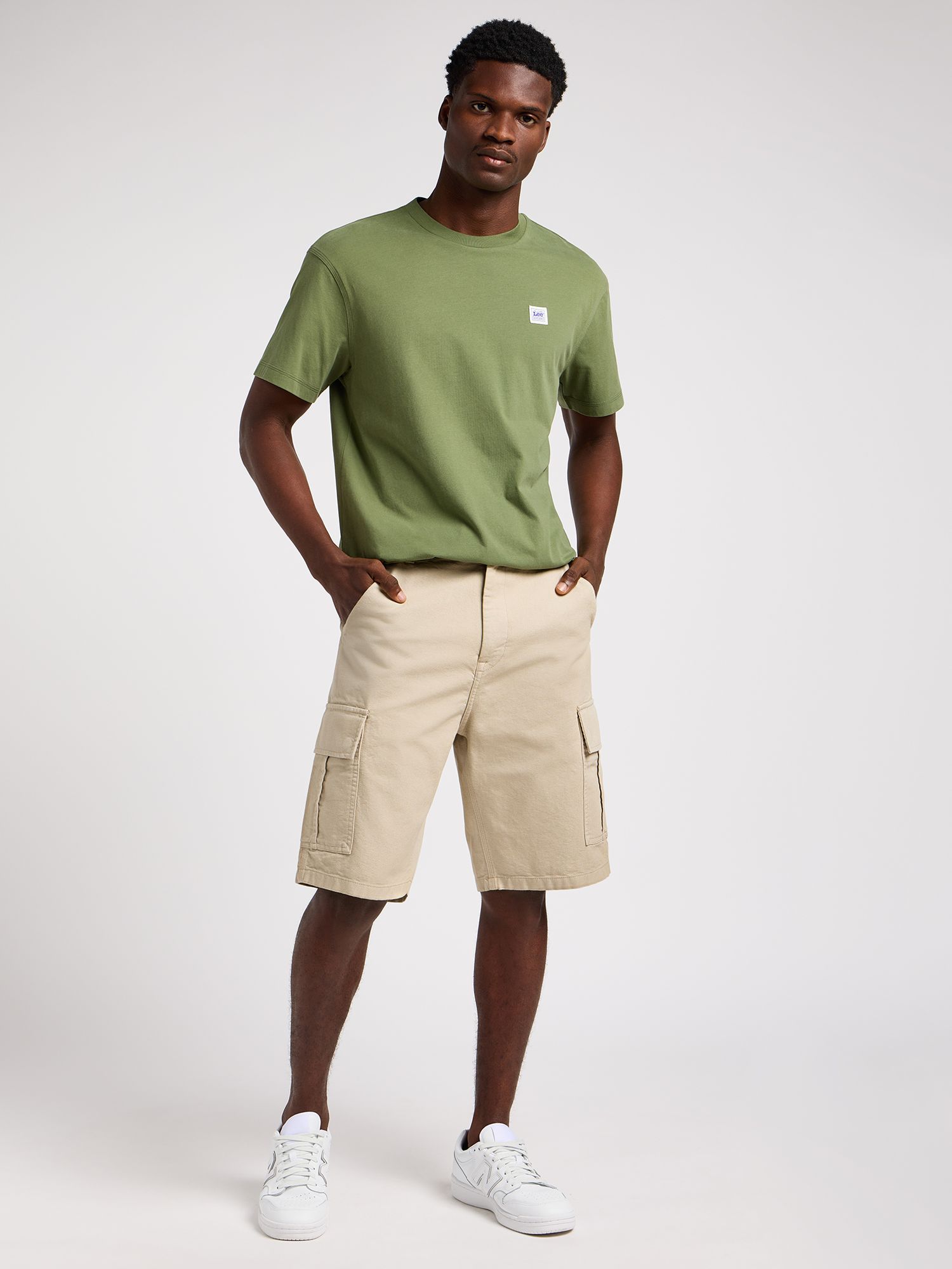 Buy Lee Canvas Cargo Shorts, Stone Online at johnlewis.com