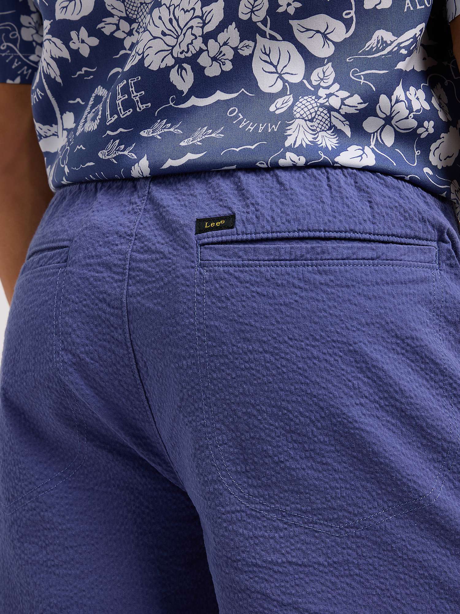 Buy Lee Textured Drawstring Shorts, Surf Blue Online at johnlewis.com