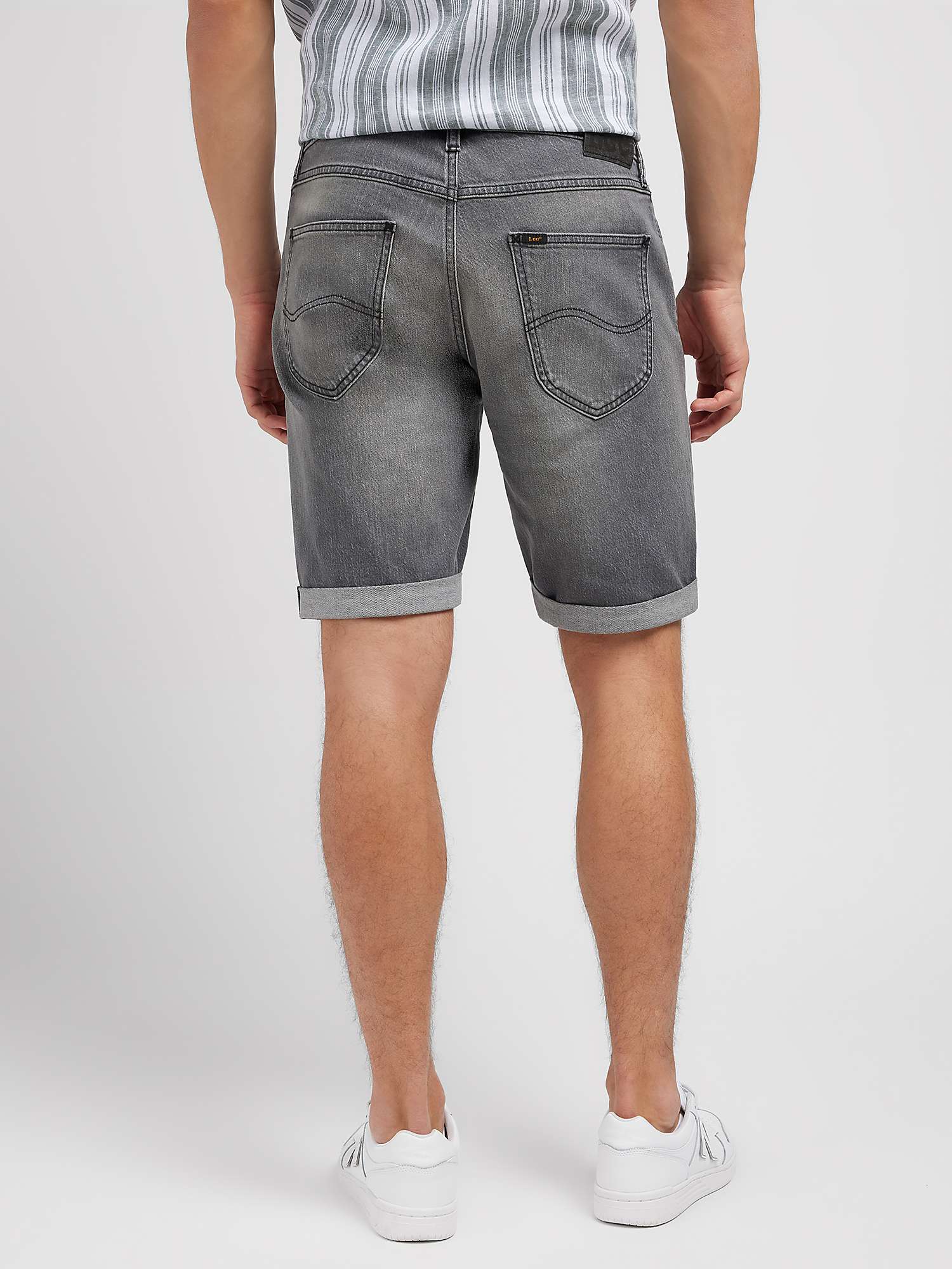 Buy Lee 5 Pocket Denim Shorts, Washed Grey Online at johnlewis.com