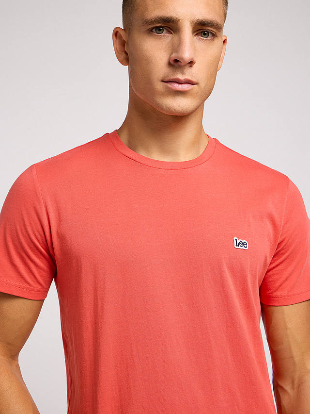 Lee Regular Fit Cotton Logo T-Shirt, Poppy