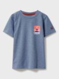 Crew Clothing Kids' Graphic Cotton T-Shirt, Sky Blue